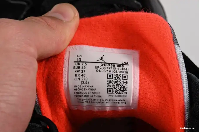 Reps LUCY Black Retro Jordan 313358-006 7 Air Patent 0429